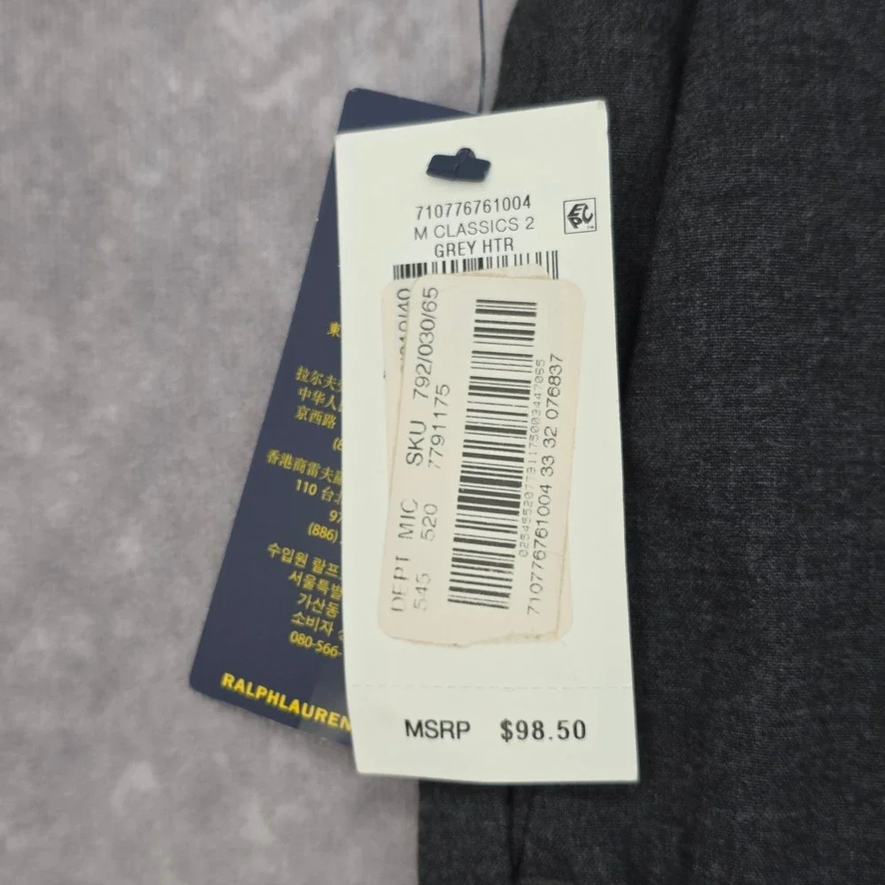 Polo Ralph Lauren Stretch Straight Fit Trousers Mens 33x32 Grey Fits 36x32 NWT